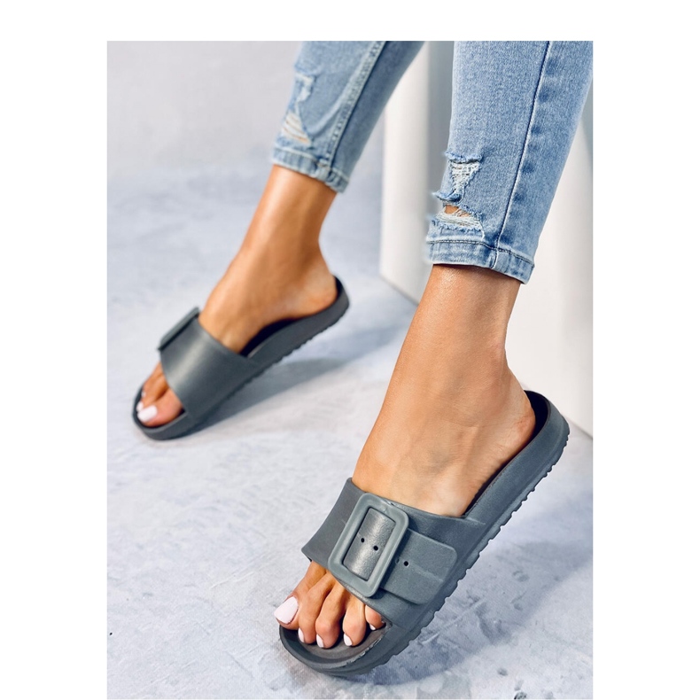 Sandalia Chanclas de goma con hebilla Romero Gris - Inello 2