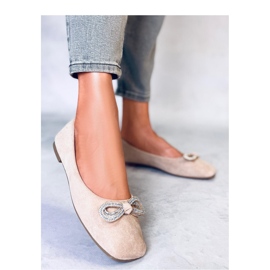 Bailarinas de ante con lazo de Serna Kaki - Inello beige 2