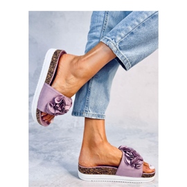Chanclas de mujer con suela alta. violeta 2