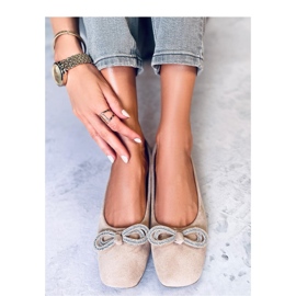 Bailarinas de ante con lazo de Serna Kaki - Inello beige 3