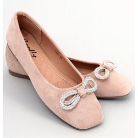 Bailarinas de ante con lazo de Serna Kaki - Inello beige 4