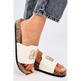 Chanclas de corcho con circonitas blancas blanco 1