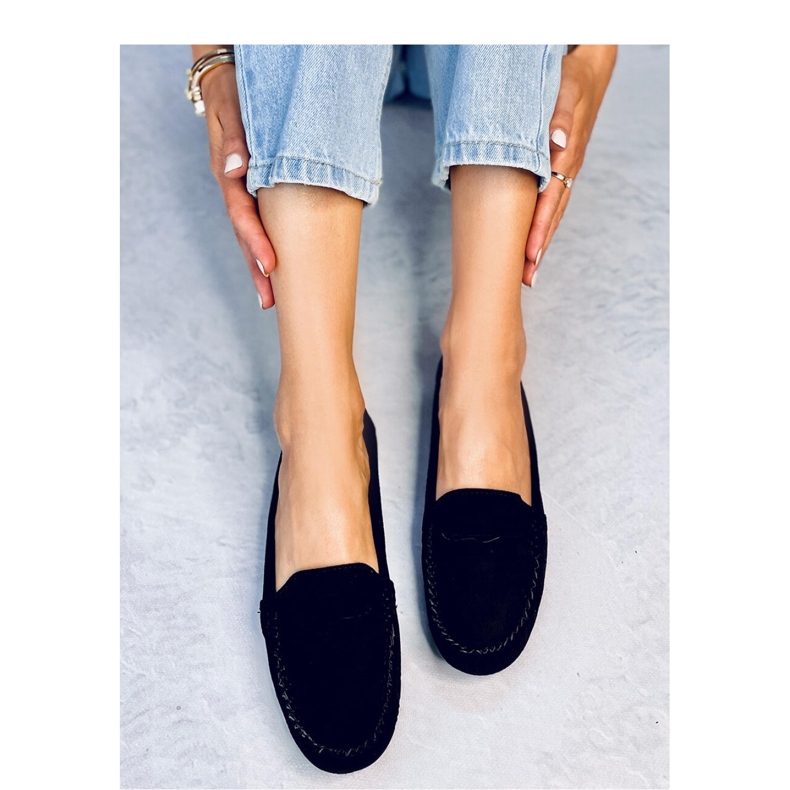 Mocasines mujer de ante Negro 1