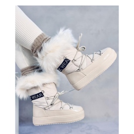 Botas de nieve de pelo beige 1