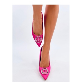 Tacones con decoración de cristal fucsia. rosado 3