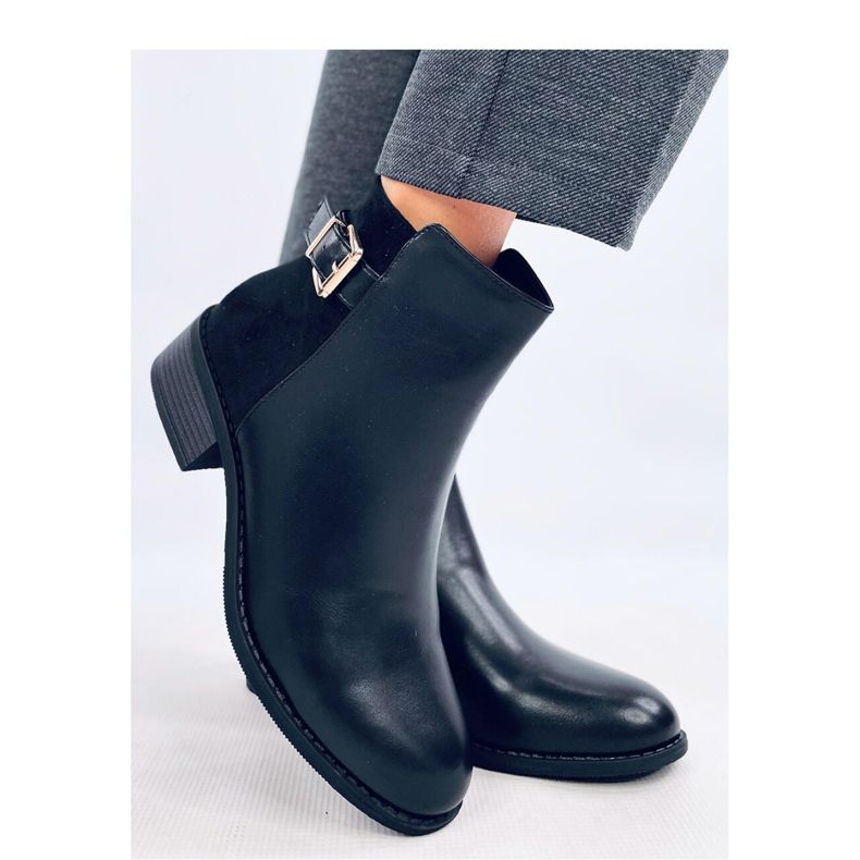 Botas Chelsea de mujer en ante flor Gammes Negro - Inello 2