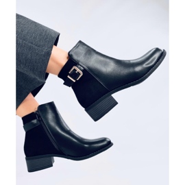 Botas Chelsea de mujer en ante flor Gammes Negro - Inello 4