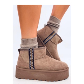 Weyan Khaki - Botas de nieve cortas con plataforma Inello marrón 4