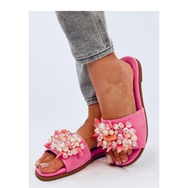 Babuchas con piedras de color Fucsia rosa 1