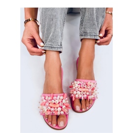 Babuchas con piedras de color Fucsia rosado 2