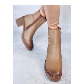 Tamika Botines tacón goma beige - Inello marrón 3