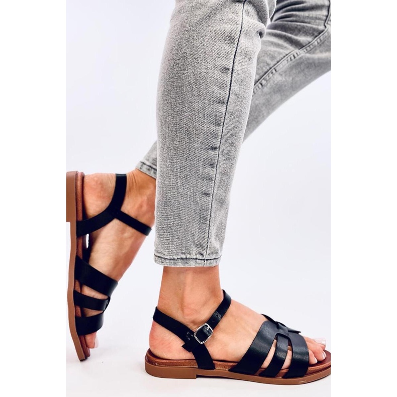 Sandalias planas mujer negras negro 1