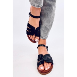 Sandalias planas mujer negras negro 3