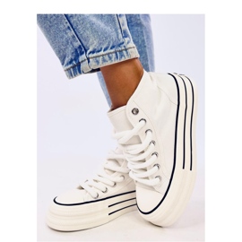 Zapatillas blancas con plataforma blanco 1
