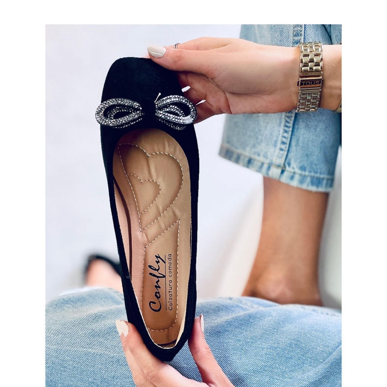 Bailarinas de ante con lazo Serna Nero - Inello negro 2