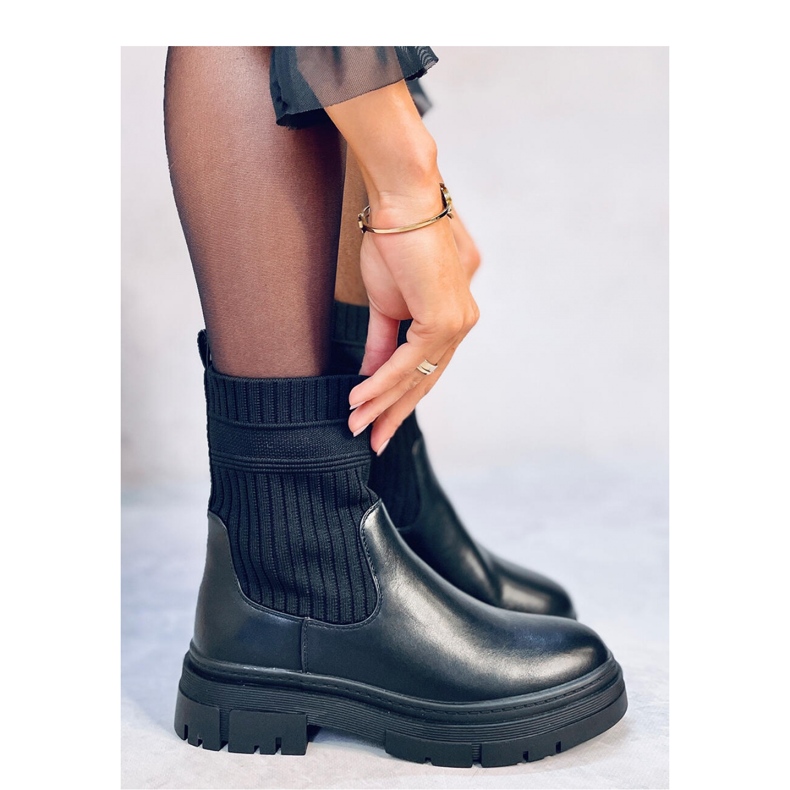 Botines con parte superior elástica Demus Negro - Inello 2