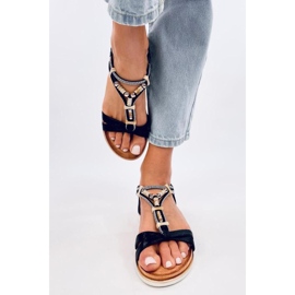 Sandalias de mujer con abalorios Negro 3