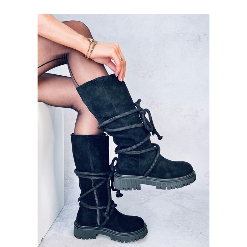 Botas de ante con cordón, Spicer Black - Inello negro 2