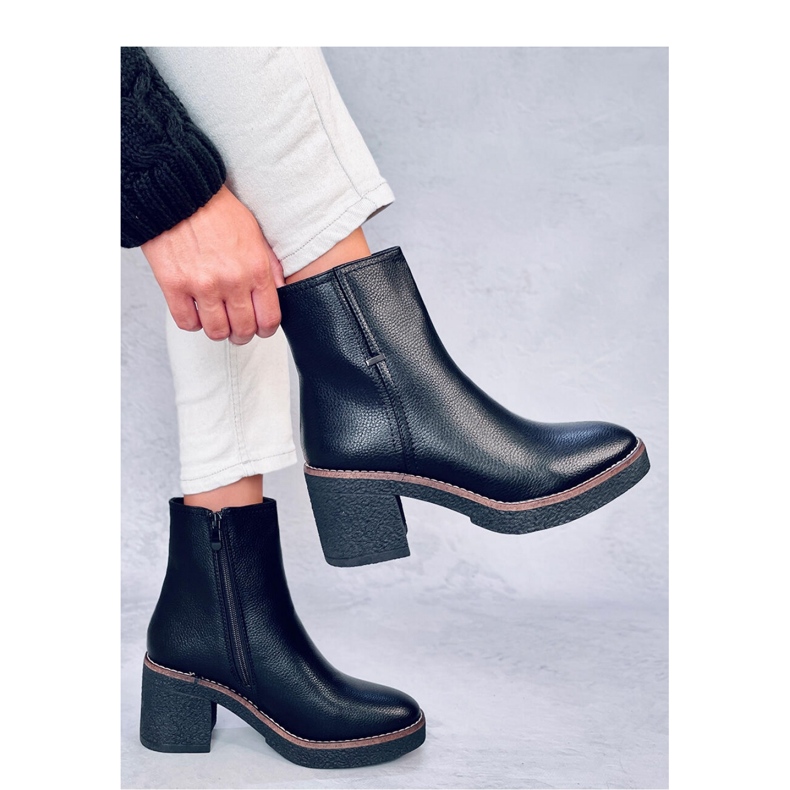 Tamika Botines tacón goma negro - Inello 2