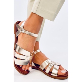 Sandalias planas mujer doradas dorado 1
