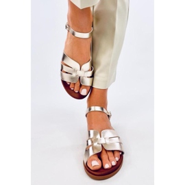 Sandalias planas mujer doradas dorado 2