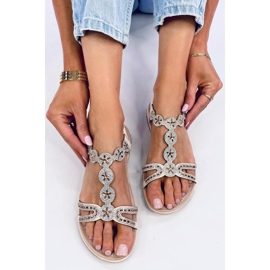 Yvers Sandalias beige con circonitas decorativas - Inello 2