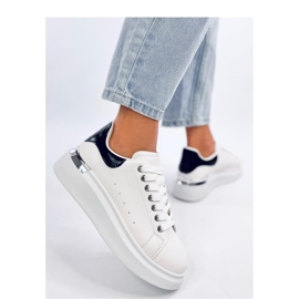 Zapatillas negras de mujer blanco 2