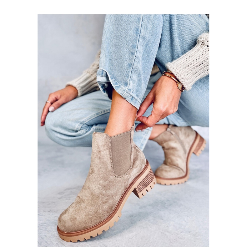 Botas Chelsea Bria Caqui - Inello beige 2
