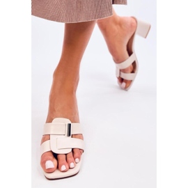 Sandalia Elegante chanclas tacón Lafar Beige - Inello 3