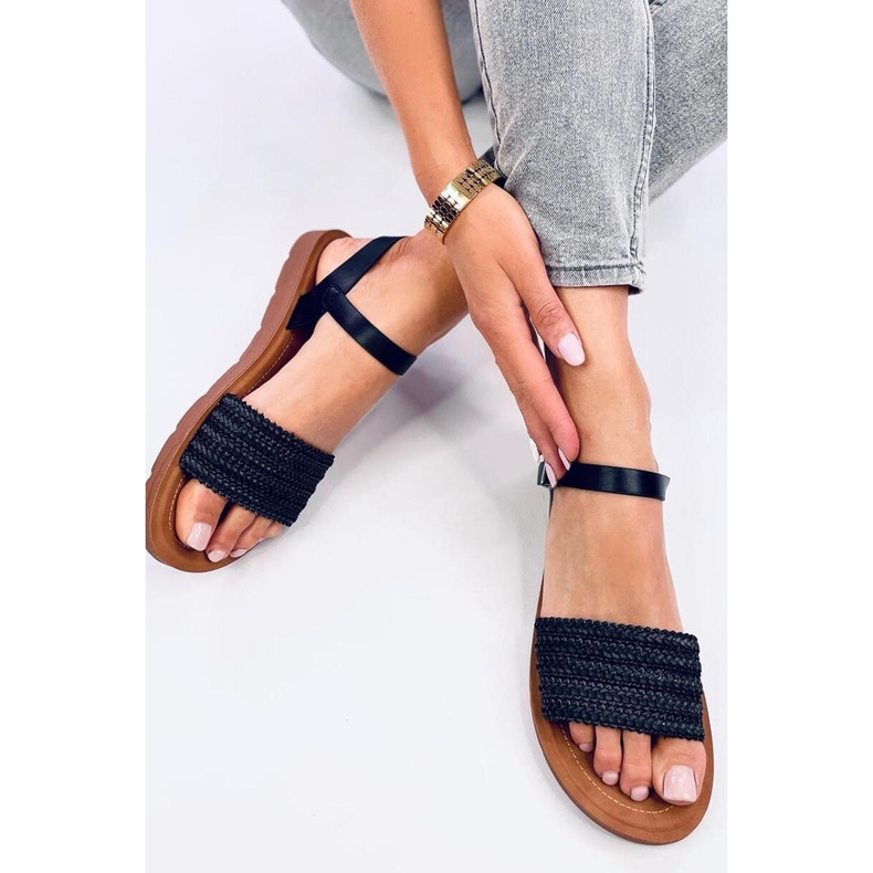 Sandalias estilo boho negras negro 1