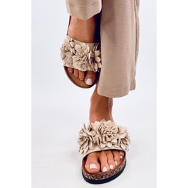 Sandalia Chanclas de corcho con flores Sebill Beige - Inello 3