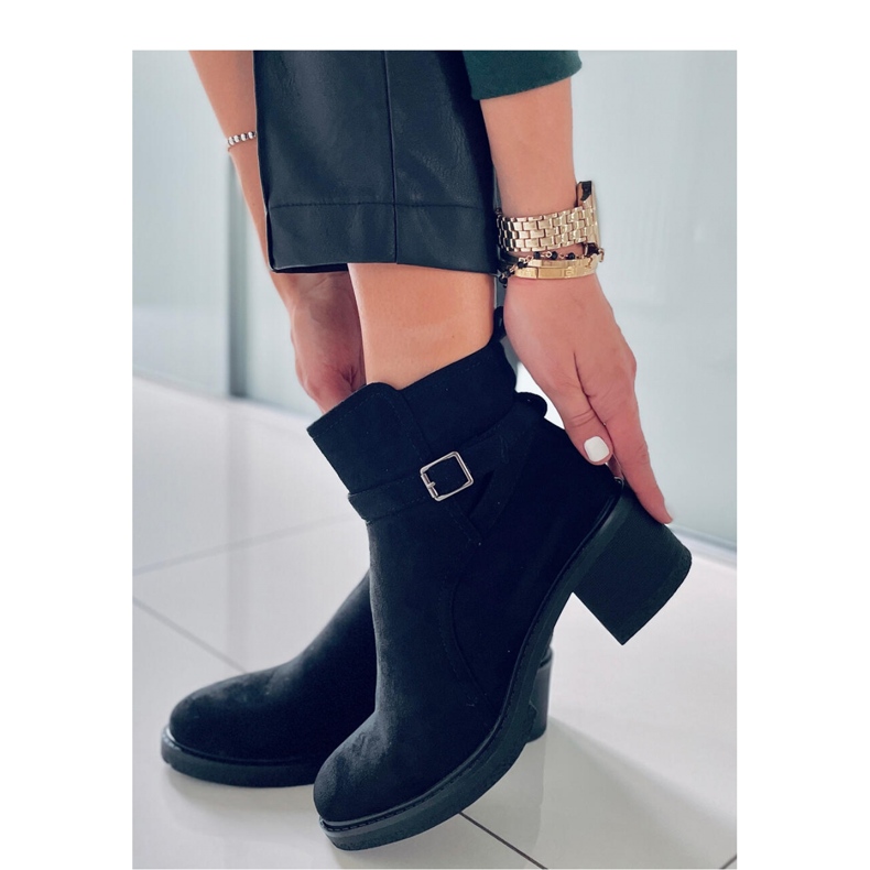 Aretha Botín tacón ancho negro - Inello 2