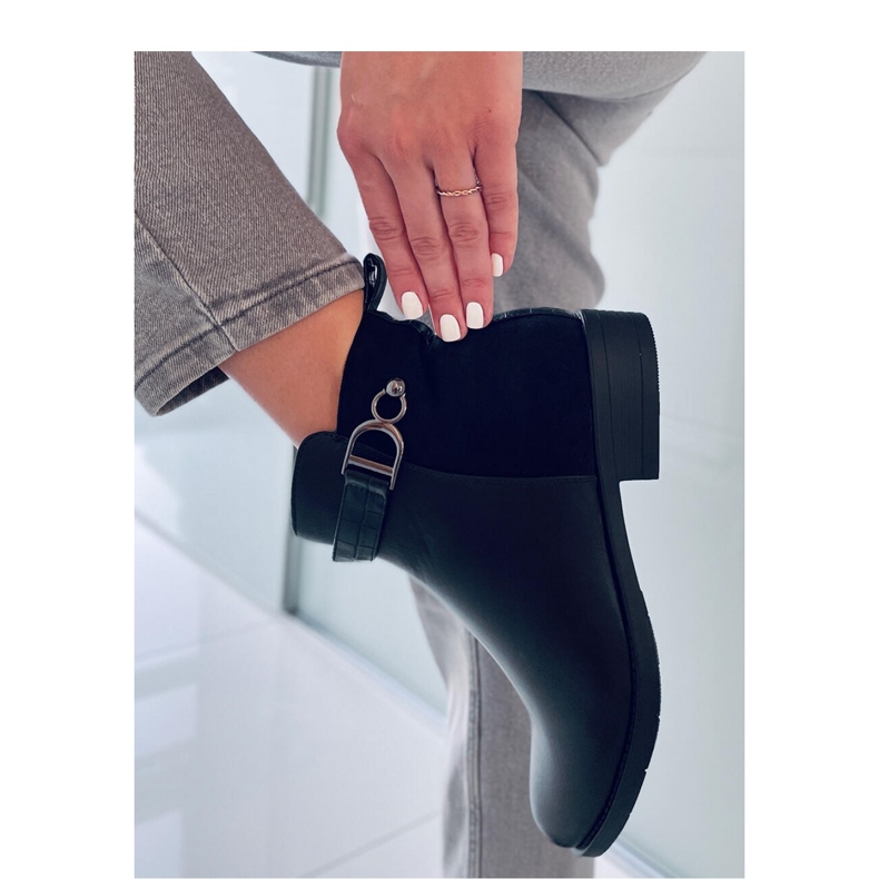 Botas Chelsea de mujer en ante flor Amil Negro - Inello 2