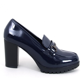 Mocasines tacón charol Hyett Azul Oscuro - Inello 1