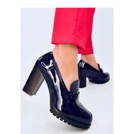 Mocasines tacón charol Hyett Azul Oscuro - Inello 3