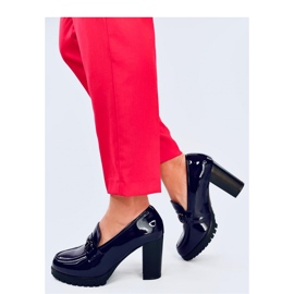 Mocasines tacón charol Hyett Azul Oscuro - Inello 4