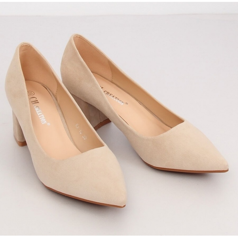 Beige KJ-10 Salón Tacón Ancho Beige - Inello 1 Beige KJ-10 Salón Tacón Ancho Beige - Inello 1