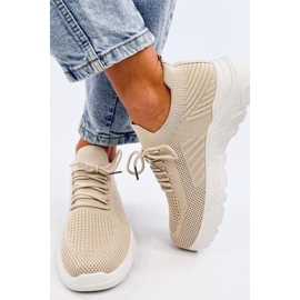 Deportivas calcetín mujer beige 1