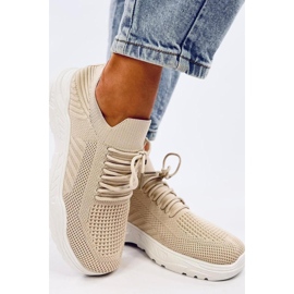 Deportivas calcetín mujer beige 3