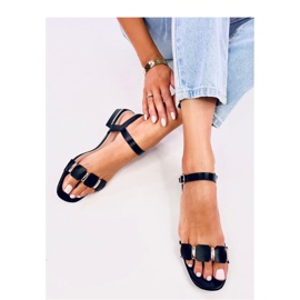 Sandalias negras de tacón bajo negro 1