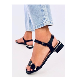 Sandalias negras de tacón bajo negro 2
