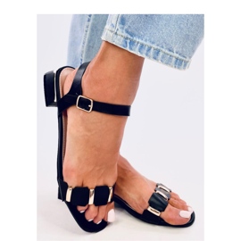 Sandalias negras de tacón bajo negro 3
