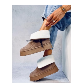 Precio Botas de nieve de piel de oveja caqui - Inello marrón 4