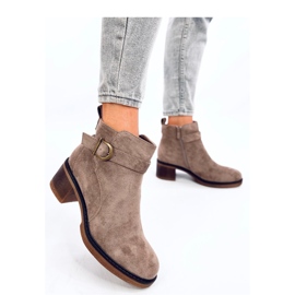 Botines tacón bajo Duncans Khaki - Inello beige 2