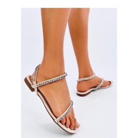Ayless Sandalias chanclas beige con pedrería - Inello 1