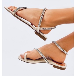 Ayless Sandalias chanclas beige con pedrería - Inello 3
