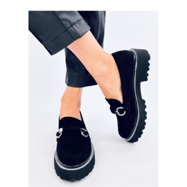 Sheady Mocasines de ante negro con suela alta - Inello 3