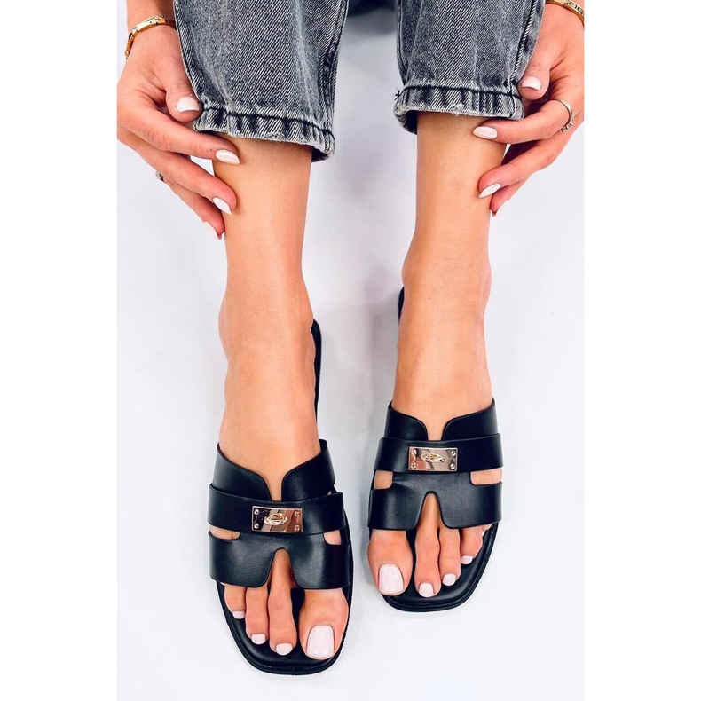 Sandalia chanclas de mujer Daudi negra - Inello negro 1