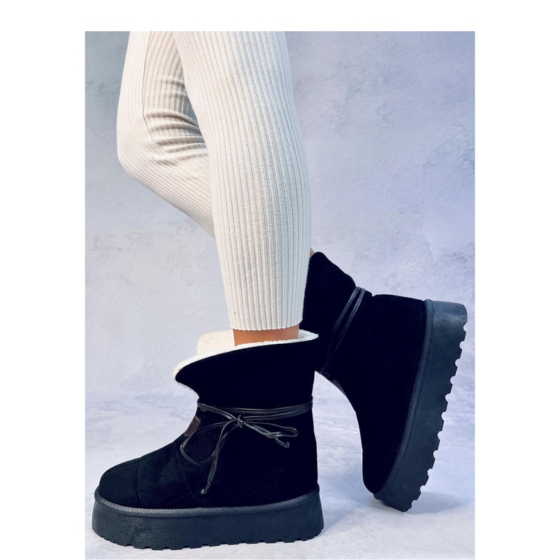 Precio Botas de nieve de piel de oveja negra - Inello negro 2