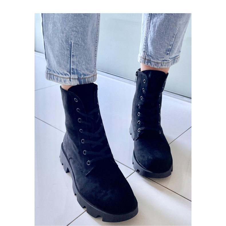 Botas trabajadoras de ante negro Pansy - Inello 1